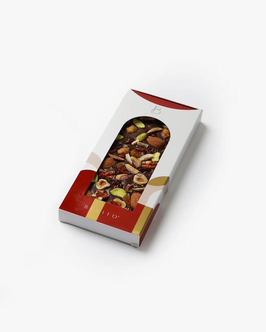 Tavoletta cioccolato fondente con frutta secca e candita